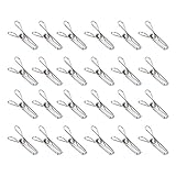 3.1インチ24のセットとして多目的ステンレススチールスチールワイヤクリップメタルクリップホルダー、オフィス/服/ Baby DiaperメタルPeg /クリップ/ピンHangingクリップフック S