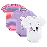 KAVKAS 夏 ベビー服 カバーオール 新生児から ロンパース 赤ちゃん 綿100% 半袖 Baby ボディースーツ Bodysuit 3枚セット KAVKAS-HY2100-猫-0-3月