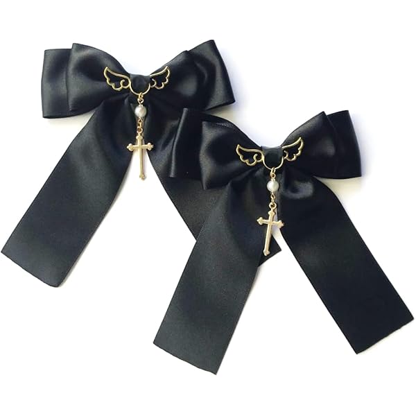 POTETE　ハートリボン クリップ 黒&白 2個セット　ヘアアクセサリー Amazon.co.jp: （小野寺屋/ペンギンランド）【ヘアクリップ