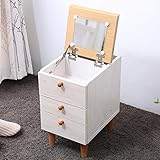 BEYONDA ドレッサー 鏡台 引き出し 化粧台 木製下肢 収納 ナチュラル・パーティクルボード ピカピカ鏡面 組立式 DHTTS-DR388