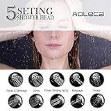 aoleca取り外し可能ハンドヘルドシャワーヘッドと固定ヘッドコンボ、個別に使用またはTogether With高圧力パフォーマンス一貫強力な雨スプレー