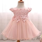 Tovadoo 子供服 女の子 ドレス ワンピース 半袖 チュールスカート レース フラワー 花刺繍 フォーマル プリンセス お姫様 姉妹揃い 可愛い おしゃれ 結婚式 発表会 パーティー 6-24ヶ