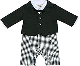 (ポッケポッシュ)Pokke Poche　当店オリジナル ベビー ジャケット付きカバーオール【tpp-002】60cm パンツ灰（千鳥柄）