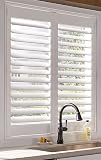 Suncraft Shutters プランテーションシャッター – カスタムメイドウィンドウブラインド – フロントチルトロッドなし 簡単なDIY取り付け – インテリアプランテーションシャッター プライバシーブラインド キッチン お風呂 寝室用