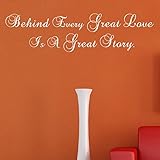 Pop Decors WL-0123-Va Inspirational Quote Wall Decal Behind Every Great Love is A Great Story [並行輸入品