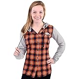 NFLデンバー・ブロンコスWomens NFLレディース軽量フランネルフード付きジャケット、M、オレンジ