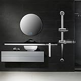 kamoltechアルミニウムシャワーヘッドライザースライドレール調節可能なブラケットwith Soap Dish