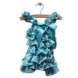 PepperRoo Quatrefoil Satin Infant ROMPER *Fits 0-9 Months* (Aqua) by PepperRoo