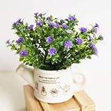 NIUA造花 鉢植 人工観葉植物 鉢植え造花 手芸 綺麗 枯れない スーツ 家庭装飾品　雑貨 お誕生日 お祝い ギフト インテリア 飾り (ブルー)