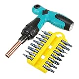 KISENG 17本Tグリップラチェットセット スターヘッド フラットヘッド ナットドライバ 六角ソケットレンチ