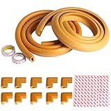 Andux Spaceコーナークッション コーナーガード 両面テープ付 U型 ガード ２巻 コーナーガード 10個  赤ちゃん ケガ防止 FZT-01 (ライトブラウン)