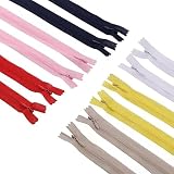 youyiful ファスナー ジッパー カラフル ハンドメイド用 6色 各1本セット 25cm レースのインビジブルジップ ドレス、枕、クローズドエンドジップ