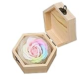 Tumao ソープフラワー バラ 母の日 誕生日 プレゼント 結婚記念日 プレゼント 昇進 お祝い 結 香り 入浴剤 大切な人 送別会 お返し 定年祝い 創意プレゼント 装飾 ギフト 木製ボックス ロ
