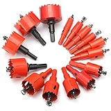 ホールソーセット MOHOO® 15PCS 15-53mm TCT ドリルビット ステンレス 金属合金 対応 木工 プラスティック 鉄 アルミ ステンレス スチロール 等 用 穴あけ