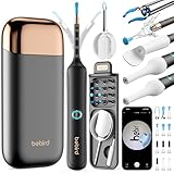 Bebird 耳かき カメラ付き 【業界初創ピンセット&3.1mm極細レンズ&シリコン全保護でお子様に最適&6 クリーニングモード&口鼻検査セット付き】みみかき カメラ カメラ付き耳かき みみかき インカメ 耳かき ピンセット 録画・写真対応 IP67防水 Type-C充電 お年寄り/子供向け スマ