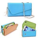 Exxist Baby Blue Two Tone Womens Wallet with Smartphone Pocket Fits OnePlus One by EXXIST