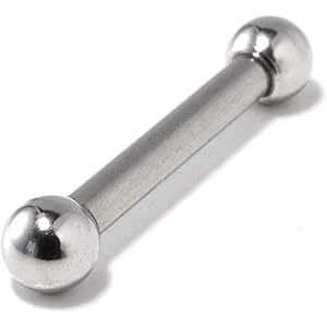 [フロム ダ ファクトリー] サージカルステンレスシリーズ ストレートバーベル 軟骨ピアス (14G,シャフト10mm…