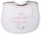 Raindrops My Godfather Loves Me Embroidered Bib, Pink by Raindrops [並行輸入品]
