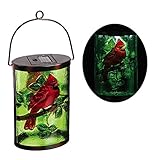New Creative Cardinal Garden Friends Hanging Solar Lantern