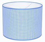 Taftan Checks 3mm Pendant Lampshade Diameter 35cm (Small, Blue) by Taftan