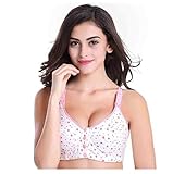 マタニティブラ　前開き授乳ブラ　ホック　綿 (M, ドット1)