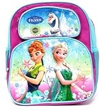 Disney Frozen Fever Elsa, Anna & Olaf Girls 12" Canvas Pink School Backpack [並行輸入品]