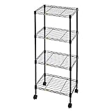 ルミナス メタルラック フローラルシリーズ カラーラック ブラック 4段 ポール径19mm 幅45.5×奥行29.5×高さ104cm AFF45104BK