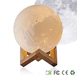 3d Priting Moonランプ、Evershop充電式LEDナイトライトベッドランプ木製スタンド、( 3.9インチ) 3.9 inch EV01000379