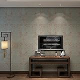 (ハンメロ)HANMEROリビング 部屋 ふすま diy リフォーム用おしゃれな草柄壁紙 のりなし はがせる ビニールクロス 1ロール（53cm×10m） ダークグリーン