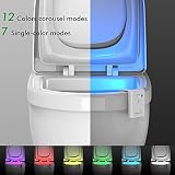 Motion Activated LEDトイレ夜ライト7色変更機密トイレバスルームライト5レベル減光明るさWashroomトイレ夜ライト