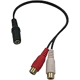 3.5mmステレオミニプラグ(メス)とRCA×2(赤・白)(メス)ケーブル 20cm 金メッキ仕様