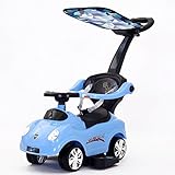 DULPLAY 車 歩行器 ベビー,6-36 ヶ月 安全 1 ロール オーバーを防ぐため ハンド プッシュ ベビーシンプルウォーカー ブ 音楽とライト- 34x27x9inch