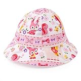 笑顔でおでかけベビー帽子・ハット（日本製）　お花大好きプリティ動物フレンド（ピンク）　B20006