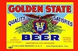 Golden Stateビール印刷ファブリック壁ステッカー 48x32 18216-AC-W