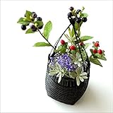 花入れ 和風 竹かご 竹筒 花挿し 花器 和風 竹籠花入れ 丸 [swa3505]