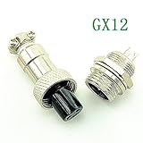 航空プラグGX12-3 3pin 12mmの男性と雌のパネル金属コネクタ