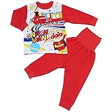 【本体綿100％】2017年 秋冬 アンパンマン ニットキルト ４キャラ 腹巻付き 長袖パジャマ Anpanman レッド◇80cm