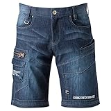 I'Z FRONTIER アイズフロンティア 作業服 サマーデニム ストレッチ ハーフパンツ 春夏 5573 (79cm, 24(ディープインディゴ))