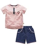（マクスリンディー）MaxLindy 子供服 半袖 パジャマ 2点セット 寝間着 幼児服 キッズ服 ストライプ柄 綿100% 夏 お出掛け 品質認証 1－5歳 （赤白い,90CM）