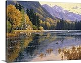Randy Van Beekプレミアムシックラップキャンバス壁アート印刷題名シルバー湖Getaway 24" x 18" 2339795_24_24x18_none