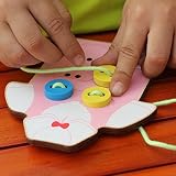 eStore子供の教育玩具、子供用Sew OnボタンLacingボード木製玩具教育パズル玩具