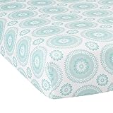 Lambs & Ivy Classic Aqua Medallion Fitted Crib Sheet by Lambs & Ivy