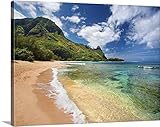 M Swiet Productionsプレミアムシックラップキャンバス壁アート印刷題名ハワイ、カウアイ島、ノースショア、トンネルビーチ、Bali Haiポイント 40" x 30" 1404593_2