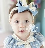 Sherry ベビー用ヘアーバンド　かわいいリボン柄　ブルー