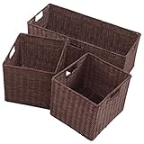 ラタンストレージバスケットNestネストキューブBinボックスオーガナイザーホーム部屋オフィス3pcs