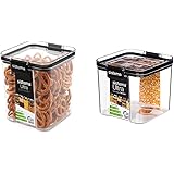Sistema Ultra Square Food Container, 920ml, Black & J7S91 Ultra Square Food Container, 700ml, Black & Stone