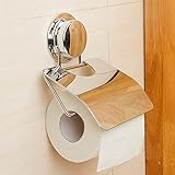 トイレペーパーホルダー、Gaoyu強力真空吸盤壁マウントステンレススチールティッシュロールディスペンサー浴室&キッチンの – は、クリーン平らな表面にマウント(クローム)