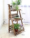 消毒木製フラワースタンド 木製フラワーラック/屋内および屋外の植物ラック/多層フラワーポット/3階ラダー階段/フロアタイプフラワーディスプレイスタンド 強い支持力 (サイズ さいず : 50cm)