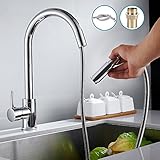 キッチン蛇口　キッチン水栓　蛇口　キッチン用水栓　シングルレバー　混合水栓　台付　洗面　シャワーヘッド　360度自由回転ノズル　ホース引き出し式　