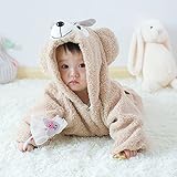 Ruibaolai ベビー＆キッズ用 カバーオール　足つき　ロンパース 着ぐるみ キッズコスチューム 子供 男の子 女の子 パジャマ 防寒着 スウェット ファション (110, ホワイト)